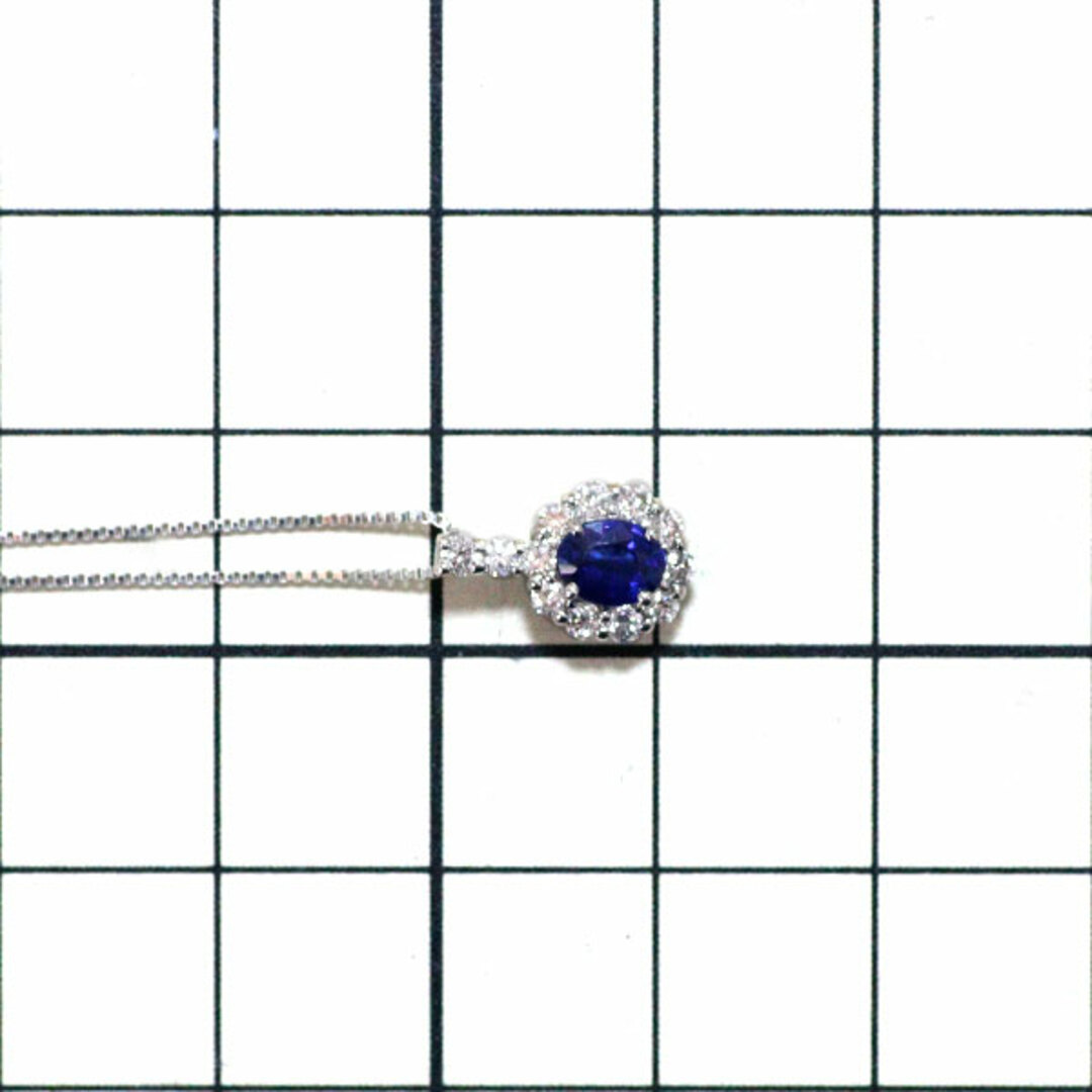 Pt900/ Pt850 コーンフラワーブルー サファイア ダイヤモンド ペンダントネックレス 0.38ct D0.23ct レディースのアクセサリー(ネックレス)の商品写真