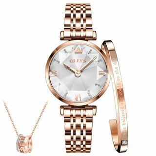 【色: white set New】腕時計 レディース うで時計 時計 女性用 (腕時計)