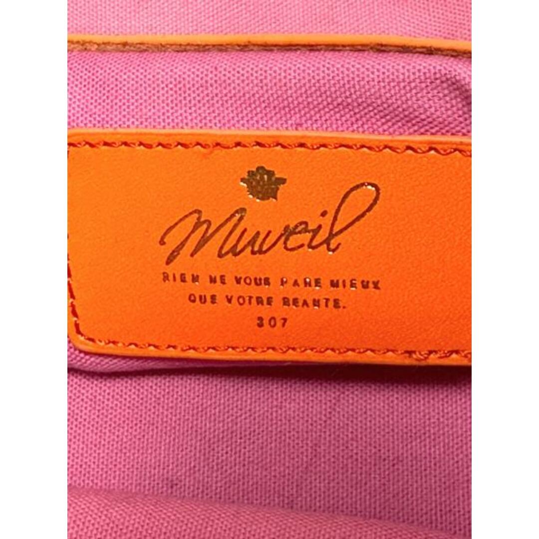 MUVEIL(ミュベール) トートバッグ - カーキ×オレンジ×マルチ 花柄/迷彩柄 コーティングキャンバス×レザー レディースのバッグ(トートバッグ)の商品写真