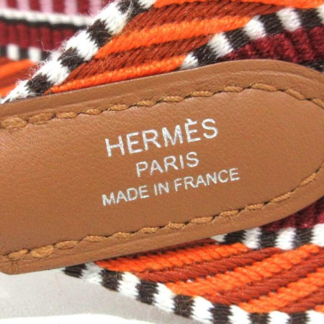 Hermes(エルメス)のHERMES(エルメス) ショルダーストラップ美品  バンドリエール サングル カヴァル 50mm オレンジ×ピンク×ボルドー シルバー金具 トワル×ヴォースイフト レディースのファッション小物(その他)の商品写真