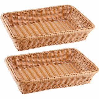 Niesporek 雑貨かご 2PCS 収納バスケット(サイズ： 35x25x8(バスケット/かご)