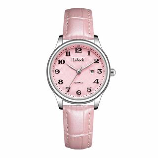 【色: ピンクのバンド+ピンクの文字盤】腕時計 レディース ゴールド 防水 人気(腕時計)