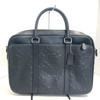 コーチ(COACH)のCOACH(コーチ) ビジネスバッグ シグネチャー柄 F72230 ダークネイビー 本体ロックなし PVC(塩化ビニール)×レザー(ビジネスバッグ)