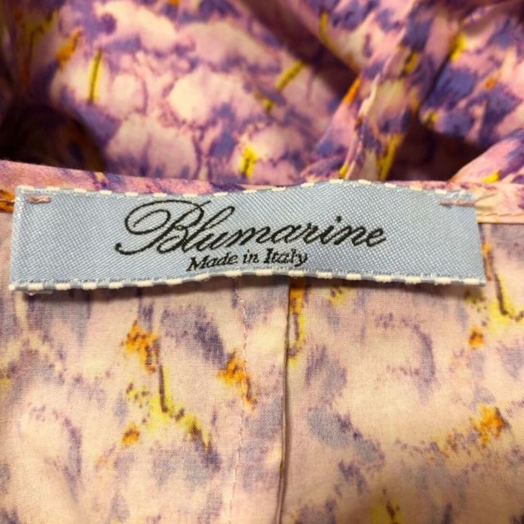 Blumarine(ブルマリン)のBLUMARINE(ブルマリン) ワンピース サイズ40 M レディース - ピンク×ブルー×マルチ クルーネック/七分袖/ひざ丈/フリル レディースのワンピース(その他)の商品写真