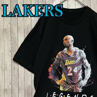 古着　NBA バスケットボール　Tシャツ　 ビッグロゴ　Lakers レイカーズ(Tシャツ/カットソー(半袖/袖なし))