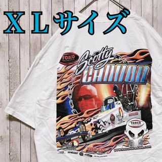 古着【入手困難】　 GILDAN レーシングTシャツ　センターロゴ　両面プリント(Tシャツ/カットソー(半袖/袖なし))