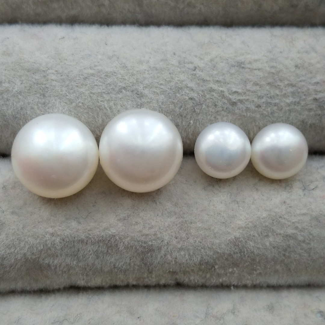 12 淡水真珠ピアス 大小サイズ セット 本真珠 silver レディースのアクセサリー(ピアス)の商品写真