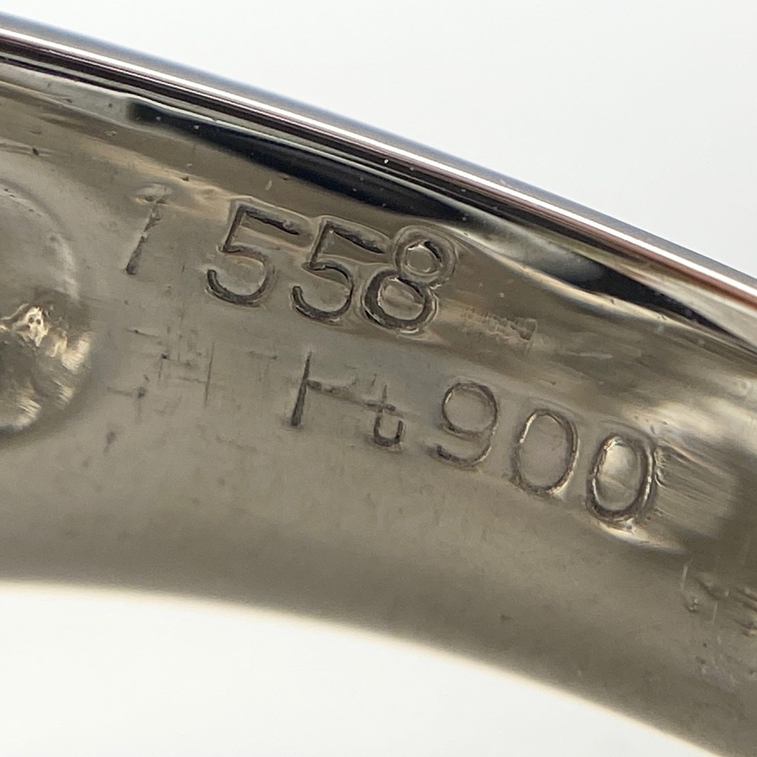 ダイヤモンド デザインリング 15号 Pt900 【中古】 レディースのアクセサリー(リング(指輪))の商品写真