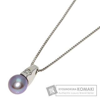 タサキ(TASAKI)のTASAKI パール 真珠 1P ダイヤモンド ネックレス K18WG レディース(ネックレス)
