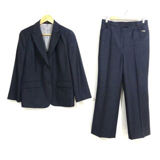 ダックス(DAKS)のDAKS(ダックス) レディースパンツスーツ レディース - ダークグレー×ネイビー×ライトブルー ストライプ(スーツ)