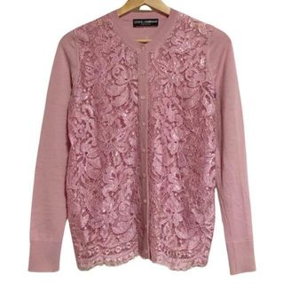 DOLCE&GABBANA - DOLCE&GABBANA(ドルチェアンドガッバーナ) カーディガン サイズ36 S レディース - ピンク 長袖/レース