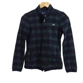 FRED PERRY - FRED PERRY(フレッドペリー) ブルゾン サイズS レディース美品  - ダークグリーン×黒 長袖/チェック柄/ジップアップ/春/秋