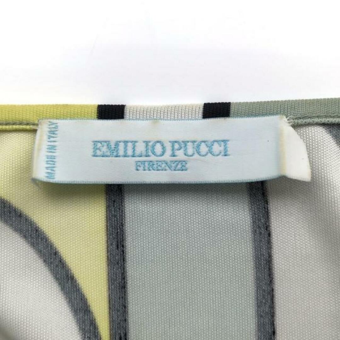 EMILIO PUCCI(エミリオプッチ)のEMILIO PUCCI(エミリオプッチ) 長袖カットソー レディース - アイボリー×イエロー×マルチ Vネック レディースのトップス(カットソー(長袖/七分))の商品写真