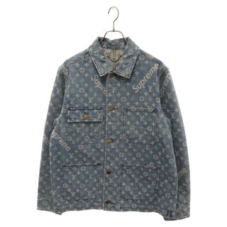 ルイヴィトン(LOUIS VUITTON)のLOUIS VUITTON ルイヴィトン 17AW ×SUPREME LV Jacquard Denim Chore Coat ×シュプリーム モノグラムジャガードデニムジャケット チョアコート インディゴ 418N(Gジャン/デニムジャケット)