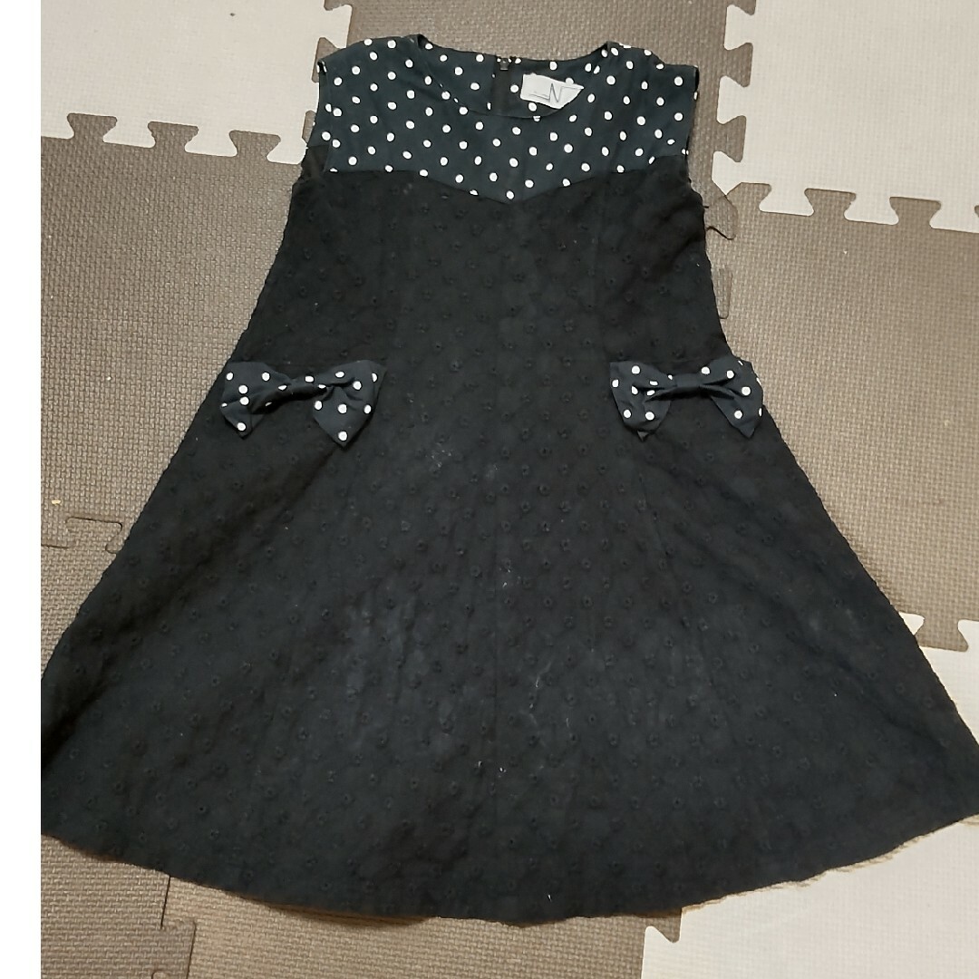 子供 ワンピース 110 黒 キッズ/ベビー/マタニティのキッズ服女の子用(90cm~)(ワンピース)の商品写真