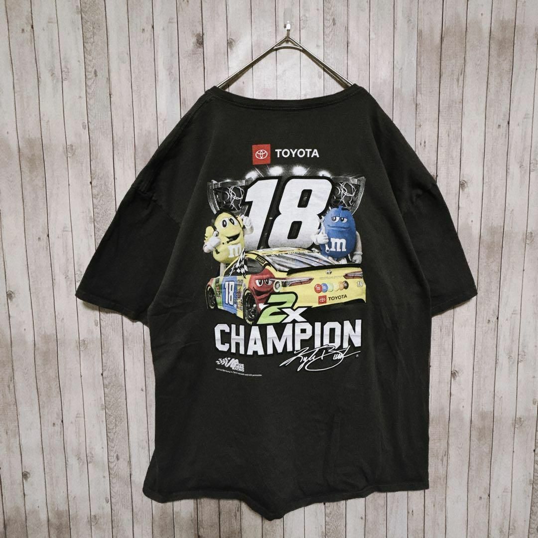 古着　TOYOTA M&M レーシングTシャツ　センターロゴ　両面プリント メンズのトップス(Tシャツ/カットソー(半袖/袖なし))の商品写真