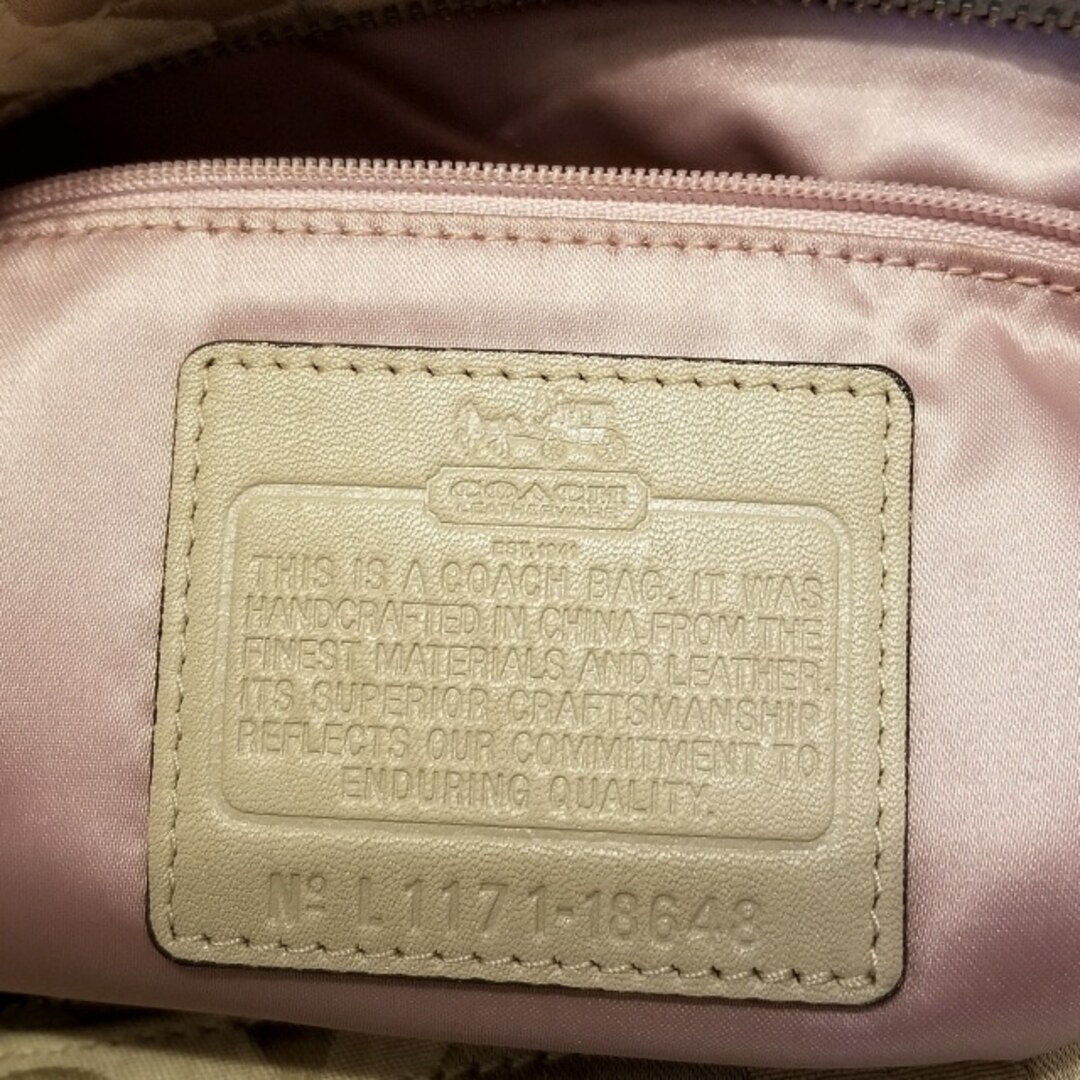 COACH(コーチ)のCOACH(コーチ) ショルダーバッグ オプアート 18648 ベージュ×ライトピンク ジャガード×レザー レディースのバッグ(ショルダーバッグ)の商品写真