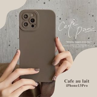 iPhoneケース チャコールブラウン シンプル 可愛い 韓国(iPhoneケース)