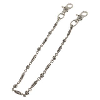 CHROME HEARTS クロムハーツ BRL CRS LONG-S 2クリップロングバレルクロスボールリンク シルバーウォレットチェーン