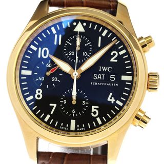 インターナショナルウォッチカンパニー(IWC)のIWC SCHAFFHAUSEN IW371713 K18PG パイロットウォッチ デイデイト クロノグラフ 自動巻き メンズ 保証書付き_804275(腕時計(アナログ))