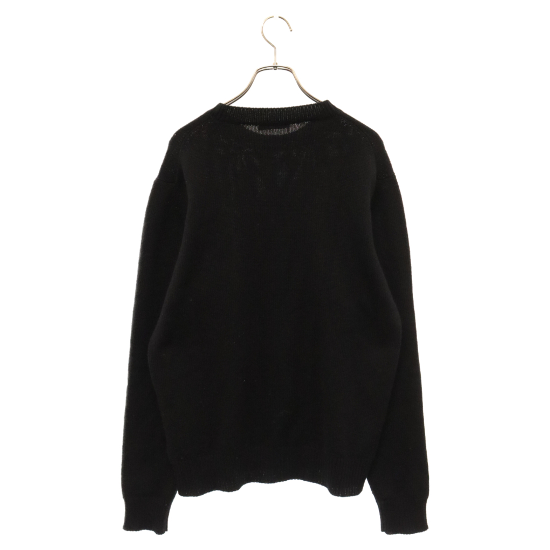 PRADA(プラダ)のPRADA プラダ 23AW Crew Neck Pullovers Cashmere Long Sleeves Plain Logo Luxury フロントロゴ カシミヤ クルーネックニット セーター ブラック UMB424 S222 11LM メンズのトップス(ニット/セーター)の商品写真