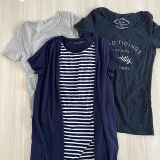 授乳服 3点セット  ボーダー新品 (Tシャツ(半袖/袖なし))