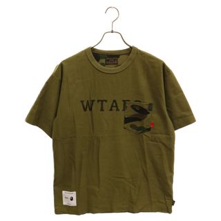 ダブルタップス(W)taps)のWTAPS ダブルタップス ×A BATHING APE TEE×アベイシングエイプ 胸ポケットロゴ 半袖Tシャツ カーキ 172ATAPD-CSM02S(Tシャツ/カットソー(半袖/袖なし))