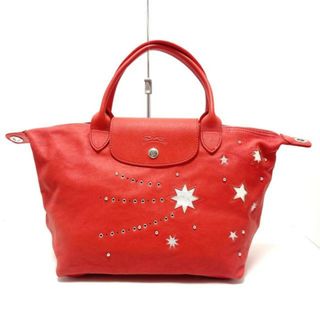 ロンシャン(LONGCHAMP)のLONGCHAMP(ロンシャン) ハンドバッグ ル・プリアージュキュイール ピンクレッド 折りたたみ/スタッズ レザー(ハンドバッグ)