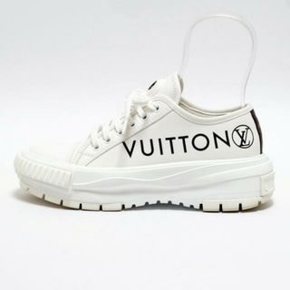 ルイヴィトン(LOUIS VUITTON)のLOUIS VUITTON(ルイヴィトン) スニーカー 36 レディース美品  LV スクァッド ライン スニーカー 白×黒×モノグラム キャンバス×レザー×モノグラム・キャンバス(スニーカー)