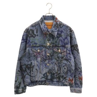 VETEMENTS ヴェトモン 21SS Graffiti Denim Jacket UE51JA940B グラフィックデニムジャケット 総柄ペイント インディゴ(Gジャン/デニムジャケット)