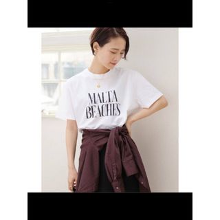 スピックアンドスパン(Spick & Span)のMALTA BEACHES Tシャツ　Mサイズ　Cabana コットン100%(Tシャツ(半袖/袖なし))