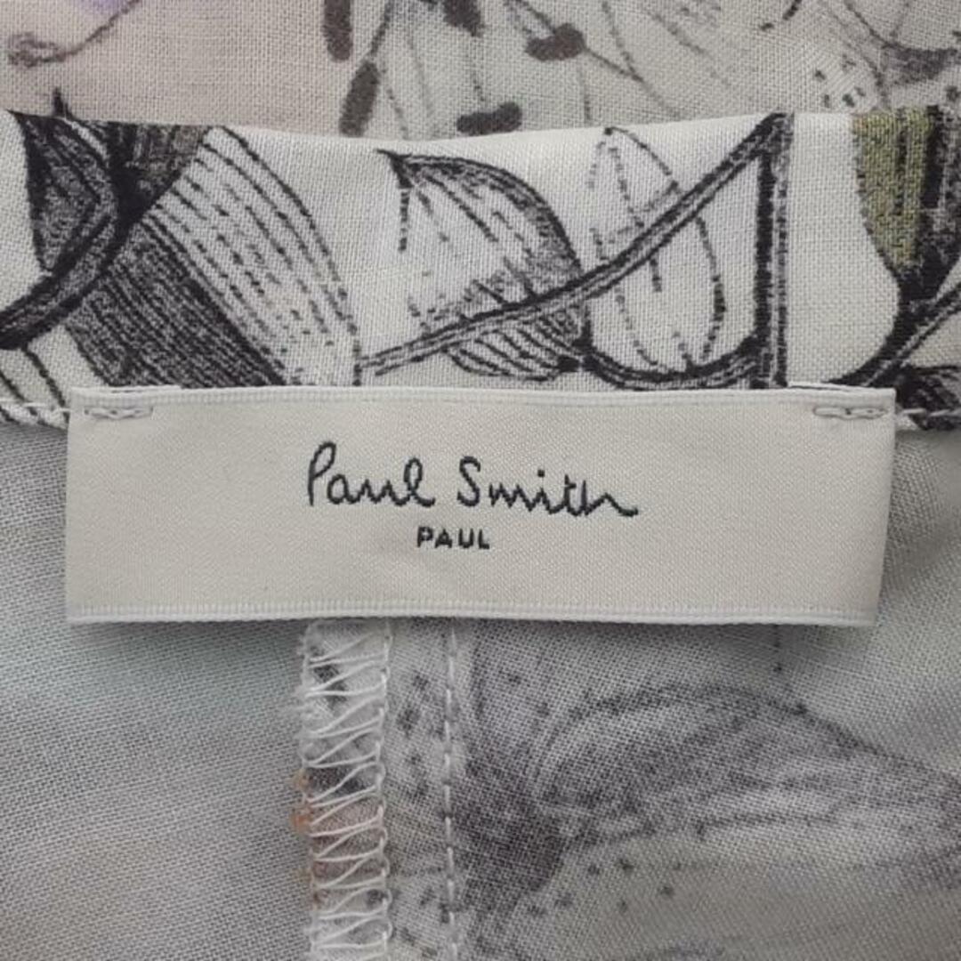 Paul Smith(ポールスミス)のPaulSmith(ポールスミス) 七分袖シャツブラウス サイズ40 L レディース美品  白×オレンジ×マルチ 総柄 レディースのトップス(シャツ/ブラウス(長袖/七分))の商品写真