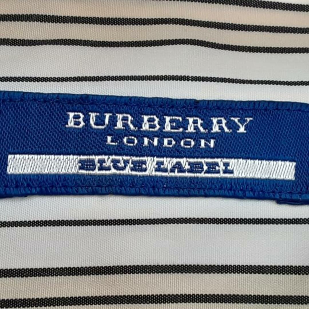 BURBERRY BLUE LABEL(バーバリーブルーレーベル)のBurberry Blue Label(バーバリーブルーレーベル) 長袖シャツブラウス サイズ36 S レディース美品  白×アイボリー ボーダー胸にロゴ レディースのトップス(シャツ/ブラウス(長袖/七分))の商品写真