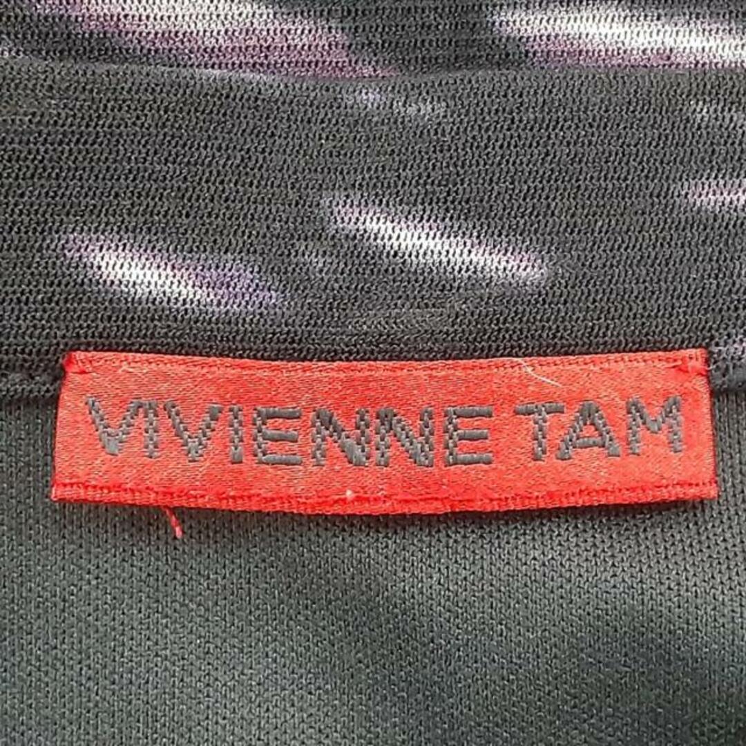 VIVIENNE TAM(ヴィヴィアンタム)のVIVIENNE TAM(ヴィヴィアンタム) ミニスカート サイズ0 XS レディース美品  黒×パープル×白 ひざ丈/ウエストゴム レディースのスカート(ミニスカート)の商品写真