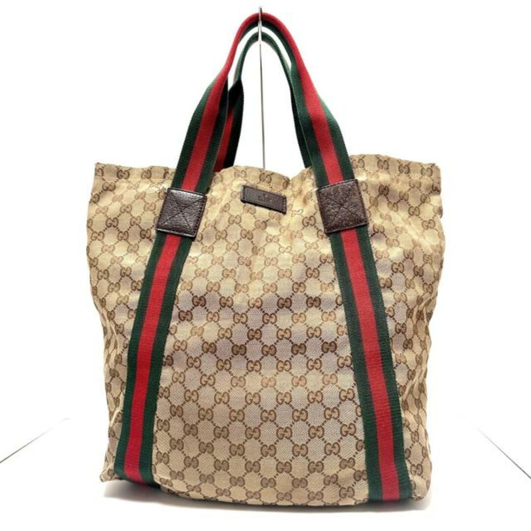 Gucci(グッチ)のGUCCI(グッチ) トートバッグ GG柄 189669 ベージュ×ダークブラウン×マルチ ジャガード レディースのバッグ(トートバッグ)の商品写真