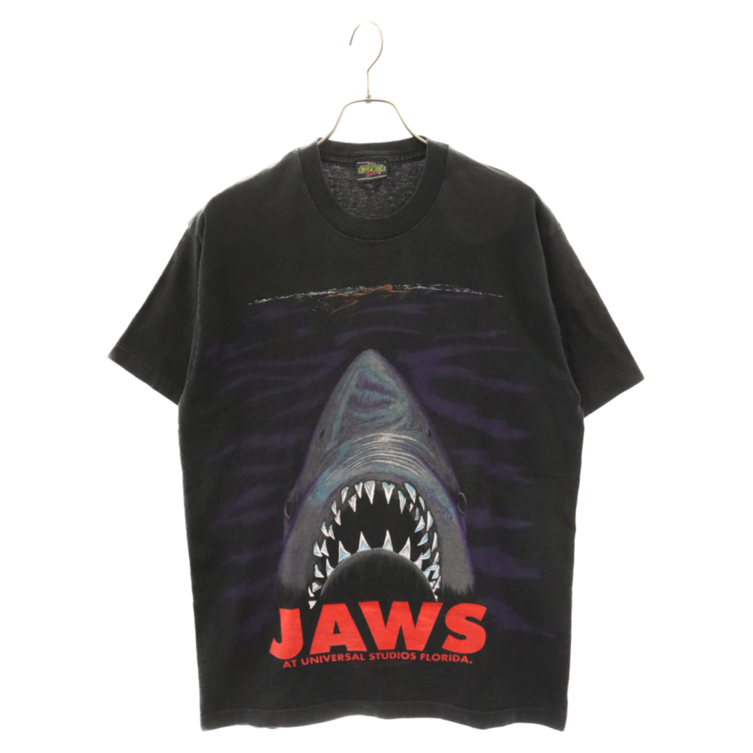 VINTAGE ヴィンテージ 90S JAWS ジョーズ フロントプリント 半袖Tシャツ ブラック メンズのトップス(Tシャツ/カットソー(半袖/袖なし))の商品写真