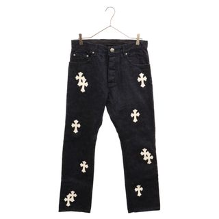 CHROME HEARTS クロムハーツ DENIM CROSS PATCH クロスパッチ アフターカスタム デニムパンツ インディゴ/ホワイト