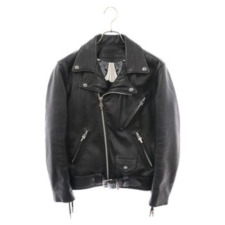 クロムハーツ(Chrome Hearts)のCHROME HEARTS クロムハーツ JJ DEAN/JJディーン 裏地シルク CHクロス ダガージップライダースレザージャケット ブラック(ライダースジャケット)