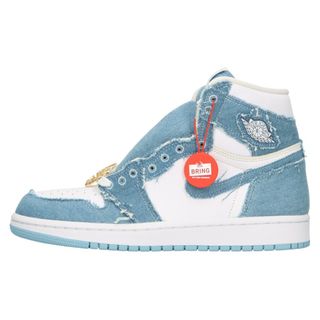 ナイキ(NIKE)のNIKE ナイキ WMNS AIRJORDAN 1 RETRO HIGH OG DENIM ウィメンズ エアジョーダン1 ハイカットスニーカー インディゴ US8/25cm DM9036-104(スニーカー)