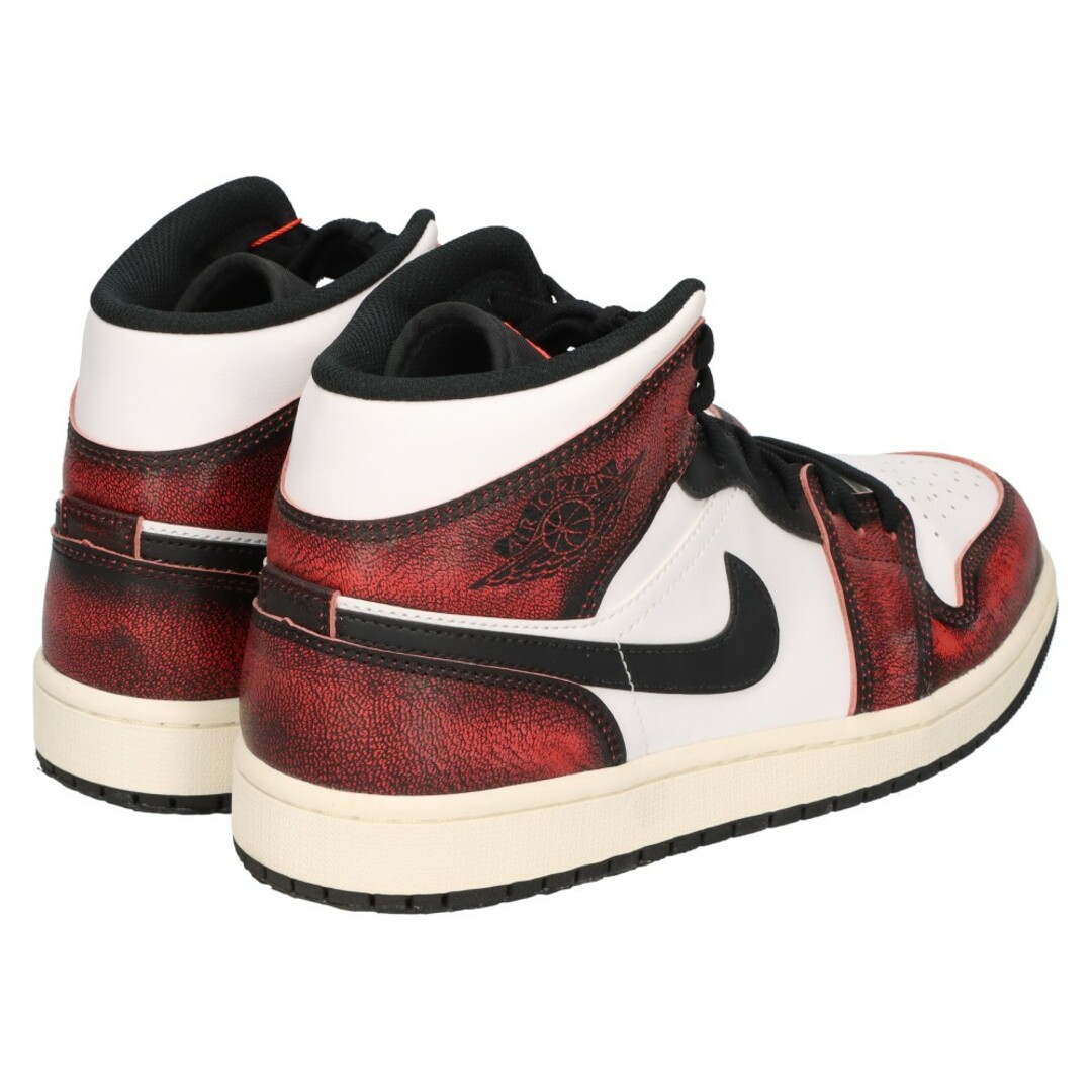 NIKE(ナイキ)のNIKE ナイキ AIR JORDAN1 MID SE Wear Away DV9565-006 エアジョーダン1 ミッド ミッドカットスニーカー レッド/ホワイト US9/27cm メンズの靴/シューズ(スニーカー)の商品写真