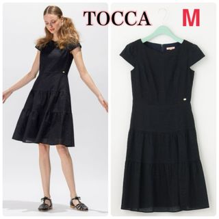 TOCCA - 洗える✨トッカ　2022年　サマーコレクションパーラーワンピース　ネイビー　M