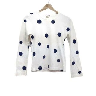 コムデギャルソン(COMME des GARCONS)のCOMMEdesGARCONS(コムデギャルソン) 長袖Tシャツ サイズXS レディース 白×ネイビー ドット柄 コットン(Tシャツ(長袖/七分))