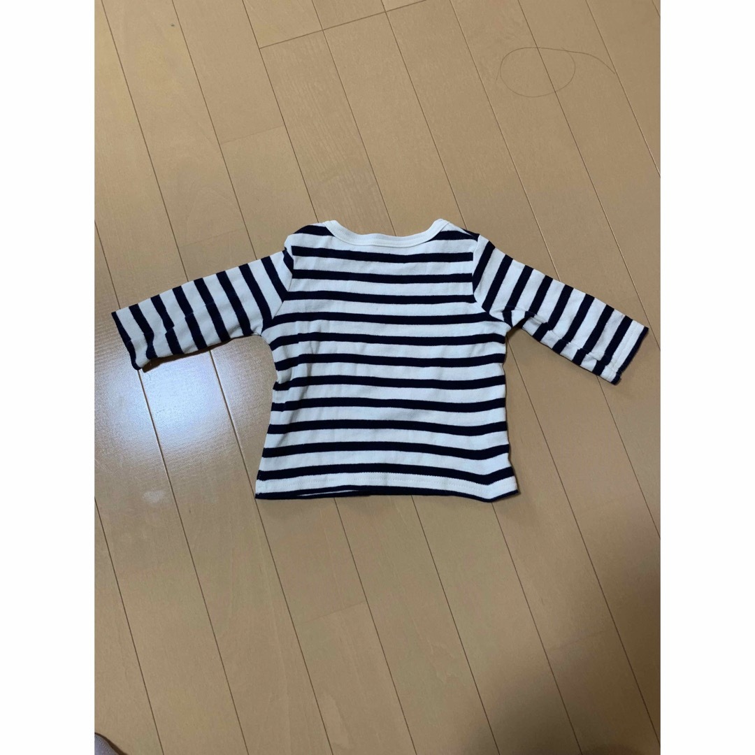 西松屋(ニシマツヤ)のボーダー　60〜70長袖 キッズ/ベビー/マタニティのベビー服(~85cm)(Ｔシャツ)の商品写真