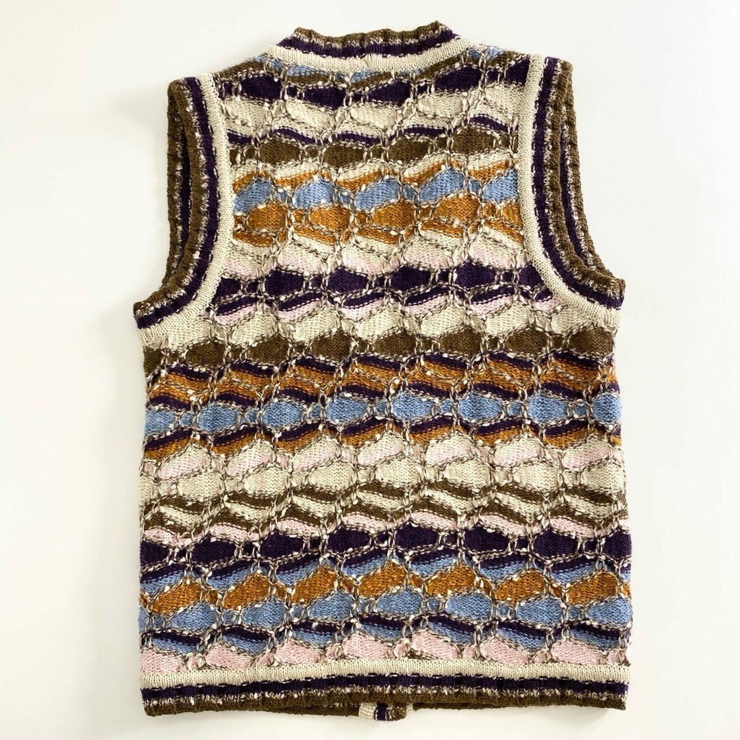 6d23 【大きいサイズ】 伊製 MISSONI ミッソーニ ニットベスト ニットジレ 44 マルチカラー レディース(メンズ着用可サイズ) 6d23 【大きいサイズ】 伊製 MISSONI ミッソーニ ニットベスト ニットジレ 44 マルチカラー レディース(メンズ着用可サイズ)