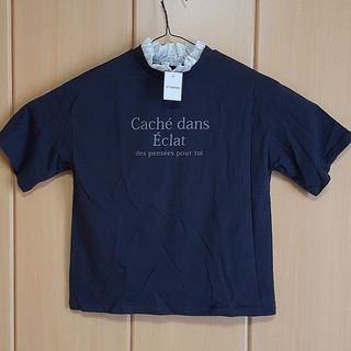 Tシャツ　SPINNS　スピンズ　半袖Tシャツ　襟レース　ロゴ　新品未使用