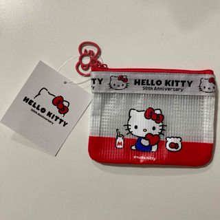 ハローキティ(ハローキティ)のハローキティ　ビニールフラットポーチ　ポーチ　HELLO みんな！(ポーチ)