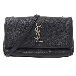 Saint Laurent - サンローラン SAINT LAURENT バッグ レディース ブランド ショルダーバッグ  レザー サンセット ブラック 601314 肩がけ 小さめ コンパクト 上品 シルバー金具 シンプル 黒 【中古】