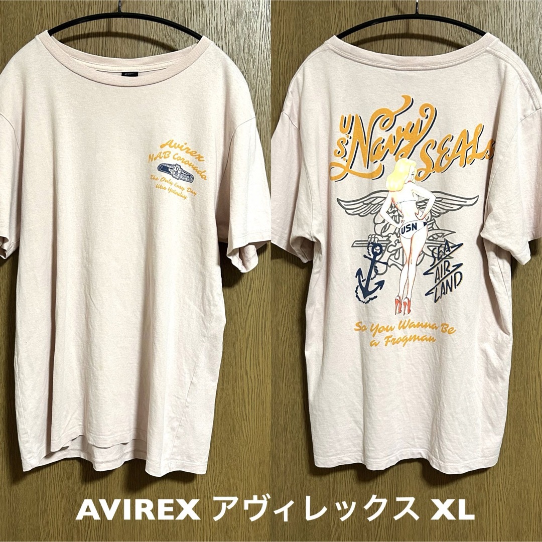 AVIREX(アヴィレックス)のXLサイズ！AVIREX アヴィレックス 古着半袖Tシャツミリタリー ピンナップ メンズのトップス(Tシャツ/カットソー(半袖/袖なし))の商品写真