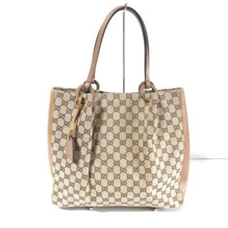 グッチ(Gucci)のGUCCI(グッチ) トートバッグ GG柄 101920 ベージュ×ダークブラウン ジャガード×レザー(トートバッグ)