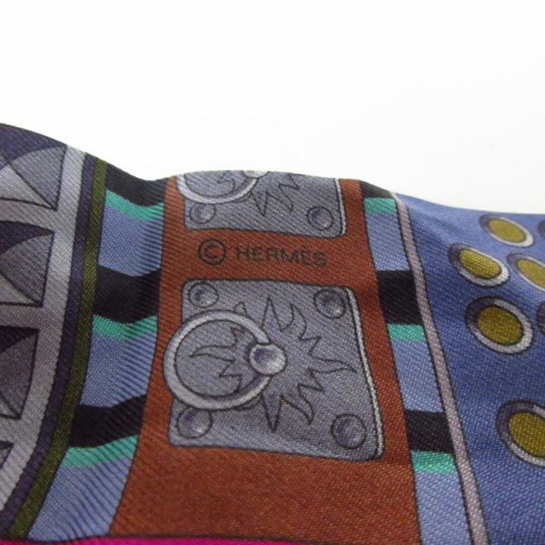 Hermes(エルメス)のHERMES(エルメス) スカーフ ツイリー パープル×ピンク×マルチ リボンスカーフ レディースのファッション小物(バンダナ/スカーフ)の商品写真